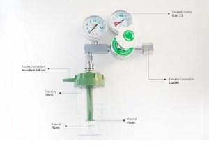 Oxygen Regulator with Humidifier Bottle