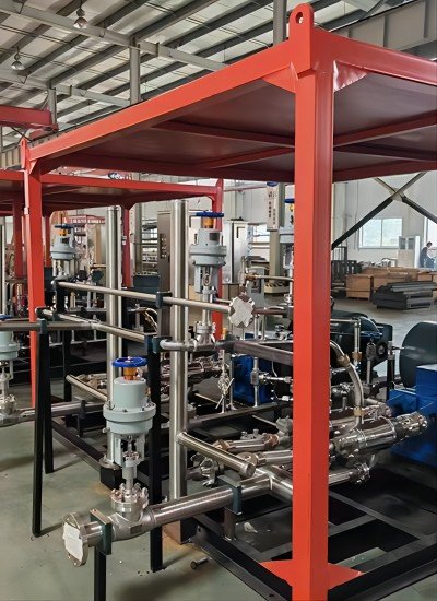 LNG skid system consists of pre-assembled, standardized equipment mounted on skid.