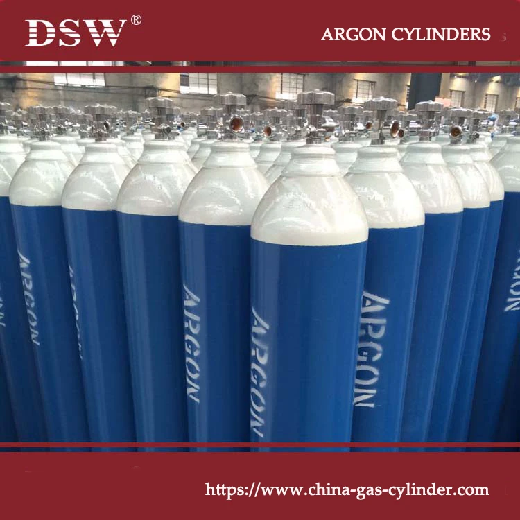 Argon gas cylinder manufactured at DSW factory for industrial applications
