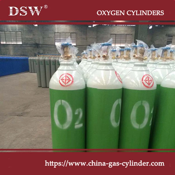 Oxygen gas bottles filled with high-purity oxygen